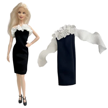 1 Vnt Juodas Plonas Sijonas Vėliau kaip Suknelė Barbie Lėlės Atsitiktinis Mados Rankų darbo Drabužiai Tinka 30cm BJD Doll Reikmenys, Žaislai