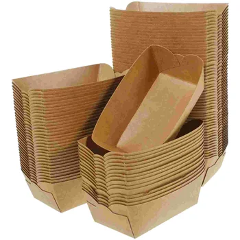 100vnt Vienkartiniai Maisto Dėžės Užkandžiai Vyniojimo Popieriaus Kraft Popieriaus Maisto Dėklas Popierius, Maisto Konteineriai