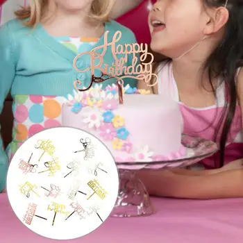 14Pcs Kepimo Plugins Gražiai Kūrybos Naujovė Prabangus Dekoratyvinis Akrilinis Happy Birthday Cake Toppers Šalies Prekių