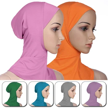 1PC Moterų Musulmonų Underscarf Galvos apdangalą Musulmonų Skarelė Vidinis Hijab Kepurės Islamo Underscarf Ninja Hijab Šalikas Skrybėlę Dangtelis variklio Dangčio