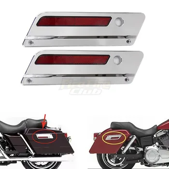 2 Spalvos Motociklo Kairėje ir Dešinėje ABS Supjaustyti Saddlebag Sagties Pusėje Padengti Su Raudonos spalvos Atšvaitas Už Harley 1994-2013 Turistinis Electra Glide