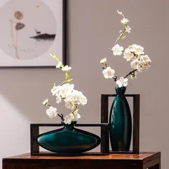 2 Vnt/komplektas Klasikinis Kinų Keramikos Vazos Aikštėje Rėmelis, Gėlių Įdėkite Džiovintų Gėlių Darbastalio Porceliano Vaza Senovinių Namų Dekoro