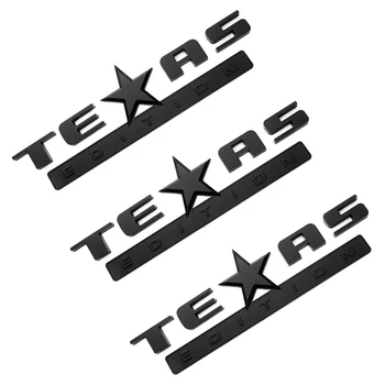 3 Gabalus Chevy Silverado GMC Sierra Cadillac Blizgus Juodas Texas Edition Star Logotipo Emblema