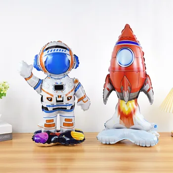 3D Astronautas Raketų Folija Balionas Berniukas Kosmoso Tema Gimtadienio Dekoracijas Ballon Baby Shower Reikmenys Vaikų Berniukų Naudai