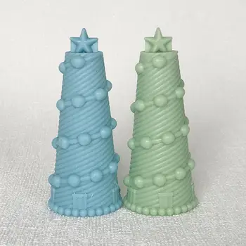 3D Kalėdų Eglučių Žvakės Silikono Formos 
