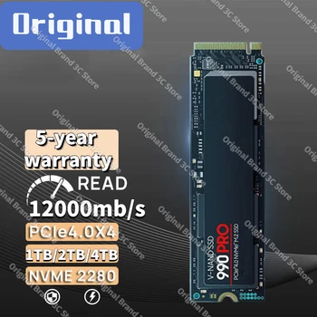 4TB SSD NVME M2 Pcie Gen 4 7500 Mb/s 8 TB 2TB 1 TB 2280 Heatsink SSD Nmve Diskai Vidinis HDD PS5 