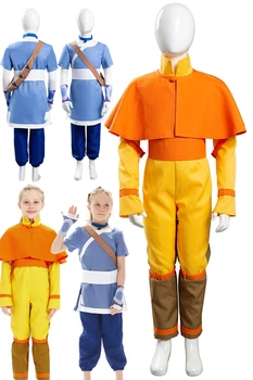Aang Katara Cosplay Vaikai Vaidmuo Žaisti Animaciją Paskutinis Cosplay Airbender Kostiumas Vaikams Fantasy Roleplay Fancy Dress Up Šalies Drabužių
