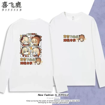 Anime Genshin Poveikio Yoimiya ilgomis Rankovėmis marškinėliai Tee Studentų Cosplay Kostiumų Mados Vyrų, Moterų Megztinis Viršūnės