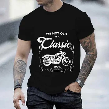 Aš Ne Senas esu Klasikinės Grafikos vyriški Marškinėliai Vasaros Viršūnes Tee Marškinėliai Senovinių Motociklų Viršūnes Trumpas Rankovės Vyrų Marškinėliai Drabužių