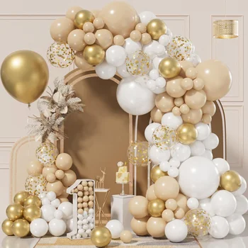 Balto Aukso Macaron Balionų Girliandą Arch Komplektas Vestuvių, Gimtadienio Dekoras Vaikų Gimtadienio, Vestuvių Prekių Latekso Ballon Baby Shower