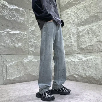 Džinsai Vyrams, Drabužiai Baggy Jeans Vyrų Pločio Kojų Kelnės Atsitiktinis Negabaritinių Palaidi Tinka Streetwear Derliaus Vyrai Džinsinio audinio Kelnės A127