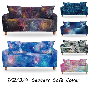 Galaxy Erdvėje Marmuro Elastinga Sofa Padengti Kambarį Modernus, kurių skerspjūvio Kampe Sofa Slipcover Sofos Padengti Kėdė Raštas Dangtis