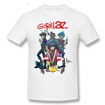 Gorillaz Roko Grupė ChakaKhan Makaronų Murdoc Russel T-shirt O-Kaklo trumpomis Rankovėmis marškinėliai Atsitiktinis Mados Unisex Vyrų ir Moterų Tshir