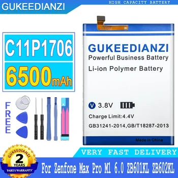 GUKEEDIANZI Baterija ASUS Didelės Galios Bateria C11P1706, Max Pro, Max Pro, M1, 6.0 tam, ZB601KL, ZB602KL, X00TDB, X00TDE, 6500mAh
