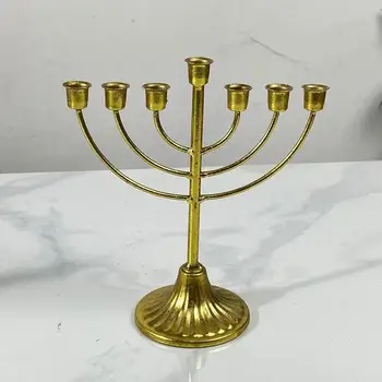 Hanukkah Žvakidė Senovinių Geležies Meno Žvakių Laikiklis Hanukkah Menorah 7 Filialas Šviestuvai Žydų Šventės Dekoravimo, Dovanų