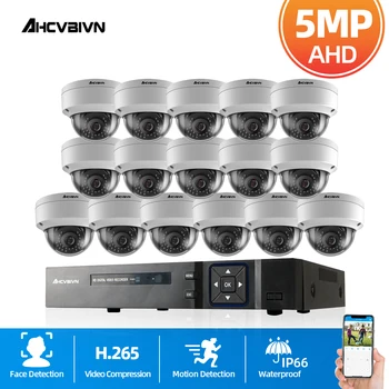 HD-TVI HAINAUT 16CH 5MP HAINAUT DVR VAIZDO 5MP Saugumo Kamerų Sistema Sprogimo įrodymas Dieną Naktinio Matymo AI Veidą VAIZDO Home Security Kit