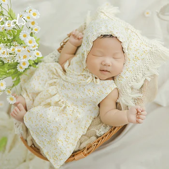 Kūdikių Mergaitės Fotografija Drabužius Kūdikiui Gėlių Suknelė+Hat+Pagalvė Rinkinys Kūdikiams Fotosesiją Rekvizitai Studija Nuotrauka Šaudymo Reikmenys