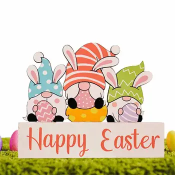 Mediniai Easter Bunny Darbalaukio Ornamentu Velykų Triušis Dekoro Linksmų Velykų Šalies Prekių Velykų Stalo Dekoro Velykų Papuošalai