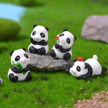 Mielas ir Išdykęs Panda Micro Sodo Mažų Papuošalų Kūrybos Stalo Tortas Dekoro Priedai