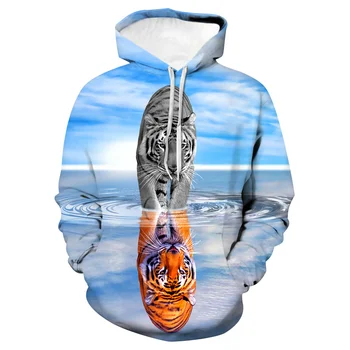 Naujų gyvūnų 3D Atspausdintas hoodie prekės palaidinukė Vyrų/moterų tigras hoodies Asmenybės sportiniai Kostiumai Atsitiktinis striukė Vyrams, drabužiai