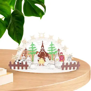Nebaigtas Medinių Kristaus Gimimo Scena Nustatyti Kalėdinė Dekoracija Amatų, Medžio Jėzaus Gimimas Dekoracija Kambarį Miegamasis Stud