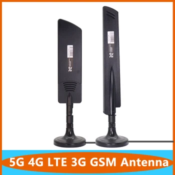 Plačiajuostės 5G 4G 3G GSM Omni Maršrutizatoriaus Antenos Didelis Pelnas 22dbi 600~6000Mhz Išorės Omni WiFi Antena Su TS9 SMA RPSMA Vyrų Magnetiniai