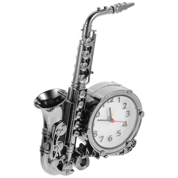 Saksofonas Formos Žadintuvas Retro Dekoratyvinis Naktiniai Žadintuvas Laikrodis
