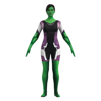 Superherojus Jennifer Susan Walters Cosplay Jumpsuits Kostiumas She-Hulk Moterų Helovinas Šaliai, Pėdkelnės, Bodysuit Zentai Kostiumas