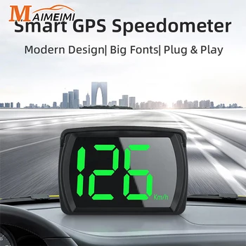 Universalus Automobilių HUD Y03 Head Up Display Spidometras GPS 2.8 Colių Didelis Šriftas Skaitmeninis Greičio Matuoklis Laikrodis Gabaritas-Automobilių Priedai