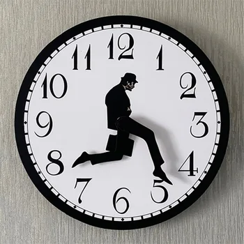 Vaikšto Sieninis Laikrodis Britų Komedija Įkvėpė Ministerija Kvailas Vaikščioti Sieninis Laikrodis Klasikinis Sienos, Žiūrėti Linksmus Pėsčiomis Silent Išjungimo Laikrodis