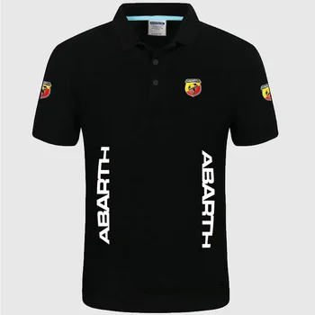 Vasaros Aukštos kokybės prekės Abarth logotipu polo trumpomis rankovėmis marškinėliai Mados atsitiktinis Kietojo Polo Marškinėliai, unisex marškinėliai