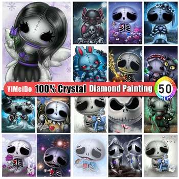 YiMeiDo 100% Krištolo ir Deimantų Tapybos Kaukolė Naujas 2023 Diy 5d Diamond Siuvinėjimo Mozaikos Animacinių filmų kalnų krištolas Nuotrauką Namų Puošybai