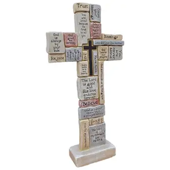 Įkvepiantį Stovi Kryžius, Kuriems Skatinti Žodžiai, Frazės Malda Skulptūra Krikščionių Apdailos Office Home Lentelė