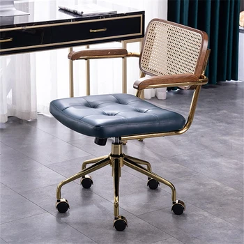 šiuolaikinės Paprastos Biuro Kėdės Home Patogiai, Kompiuterio Kėdės, Biuro Kėdės, Miegamojo Rotango Kėdės atlošas Retro Pasukama Kėdė,